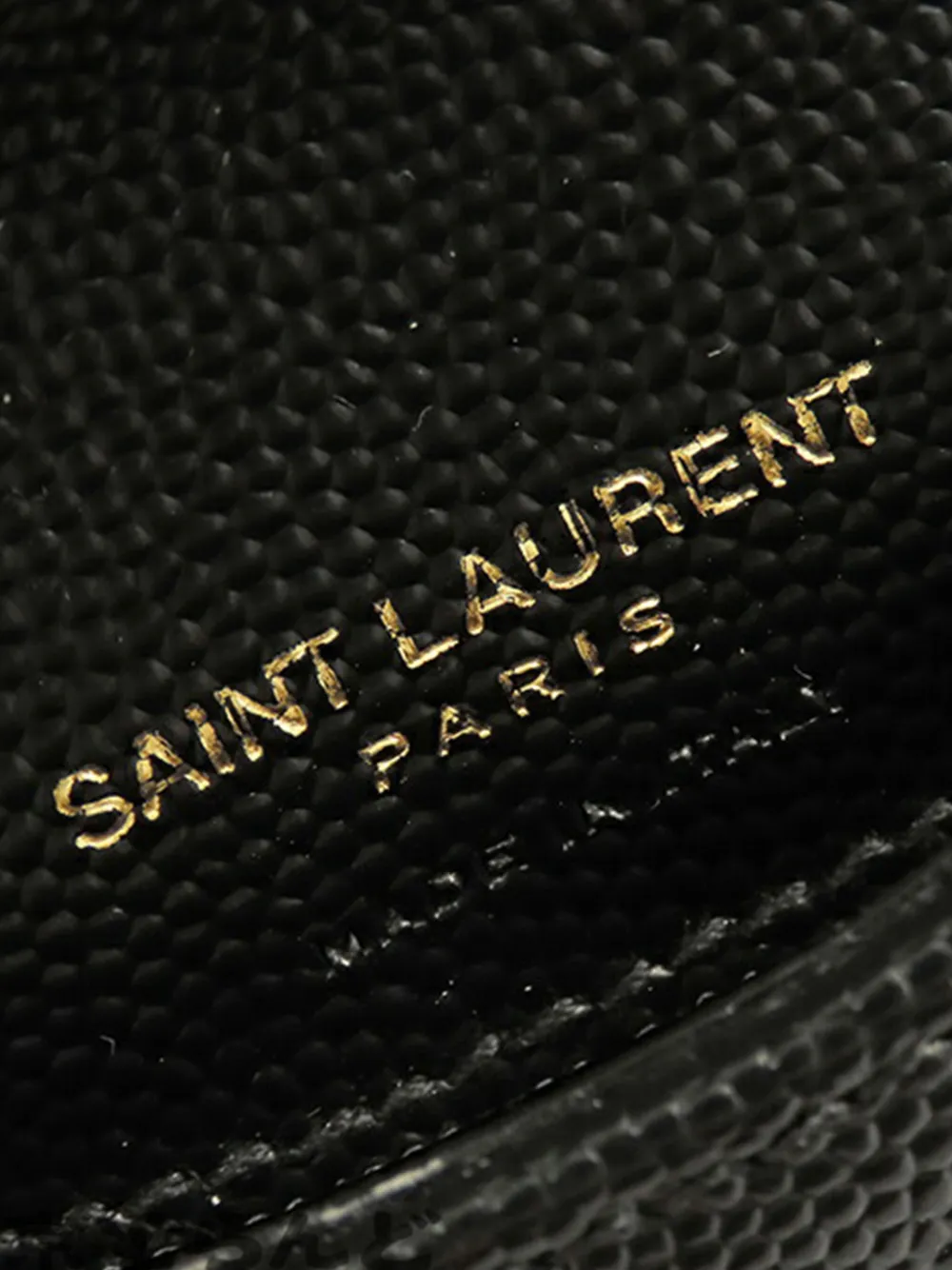 Pre-owned Saint Laurent 2013-2025 Matelasse Grain De Poudre Monogram Fragments Flap Case Card Holder In Black