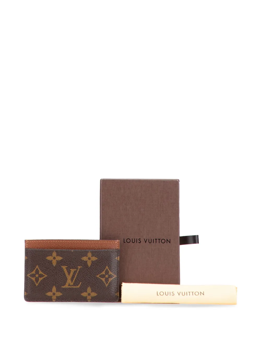 Pre-owned Louis Vuitton 2012 Monogram Card Holder In Brown