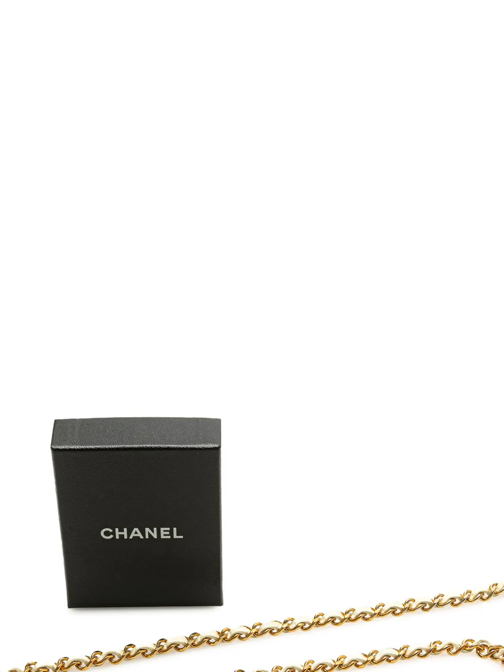 Pre-owned Chanel 1982 Gold Plated Medallion Leather Woven Chain Belt