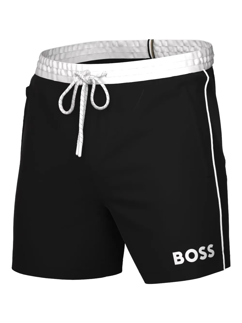 BOSS Short com listra lateral e logo | Preto | Image 1