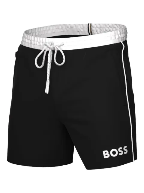 BOSS Short com listra lateral e logo