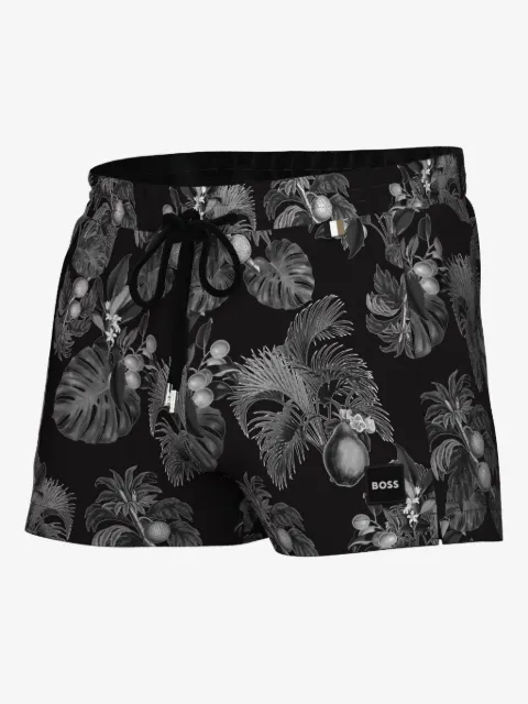 BOSS Bermuda de praia com estampa tropical