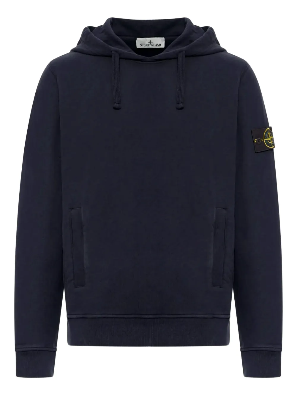 Stone Island logo-patch cotton hoodie | Blue | Image 1