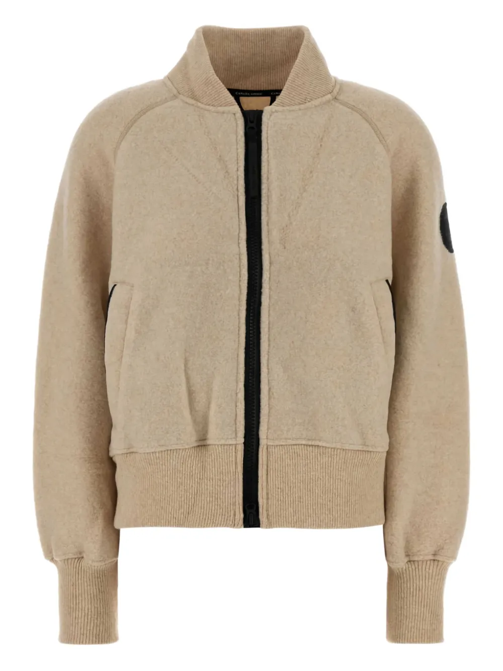 Canada Goose Beige Wool Blend Sierra Fleece Bomber Jacket In Neutral