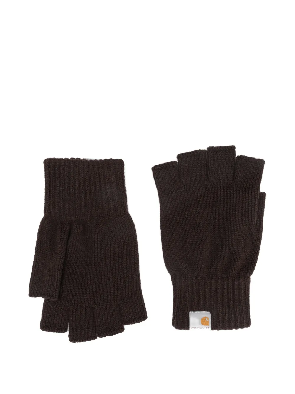Carhartt WIP fingerless ribbed gloves | Brown | Image 1