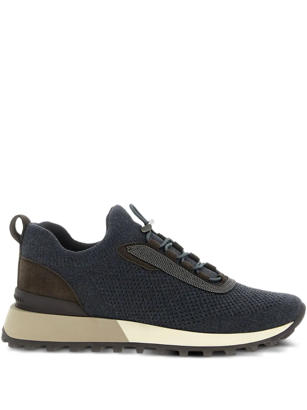 Brunello Cucinelli knitted suede sneakers Grey