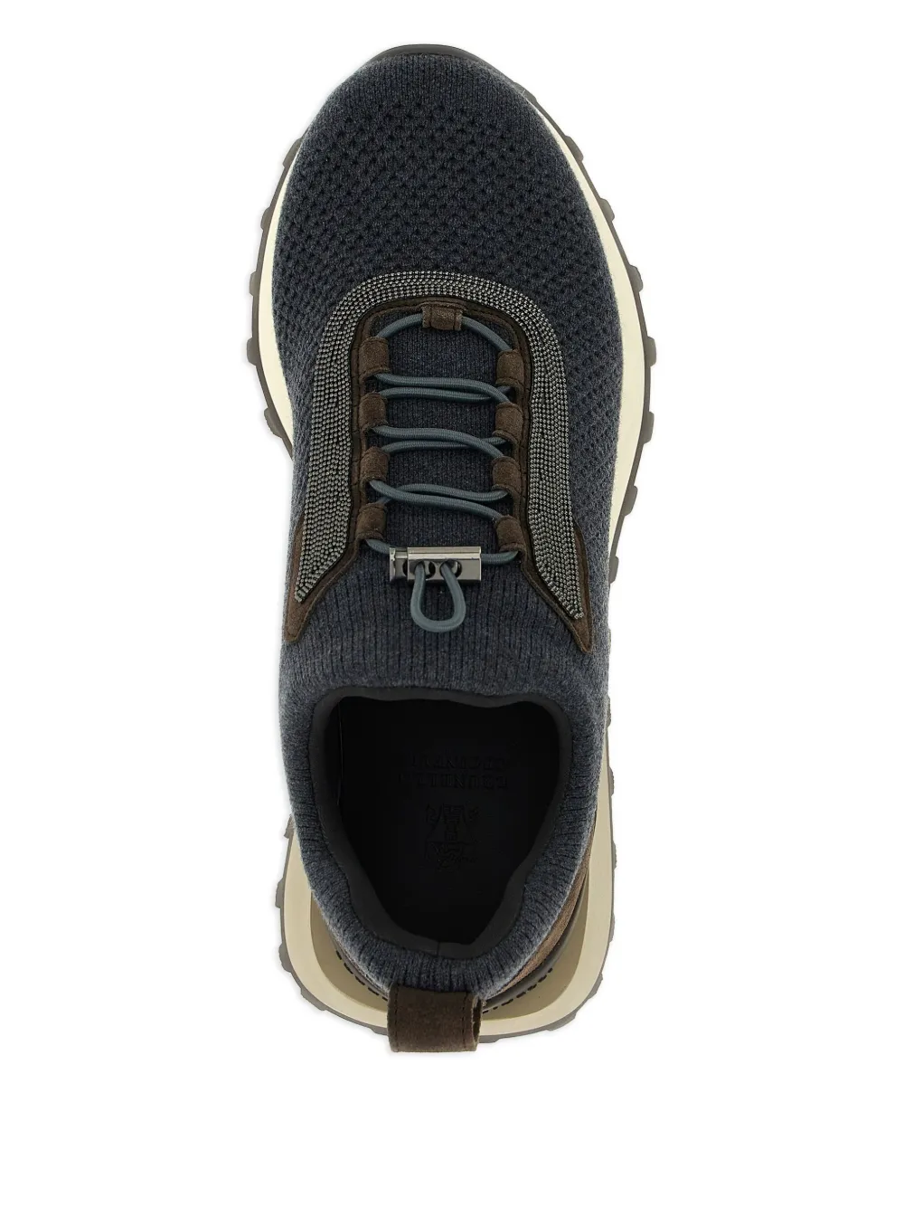 Brunello Cucinelli knitted suede sneakers Grey