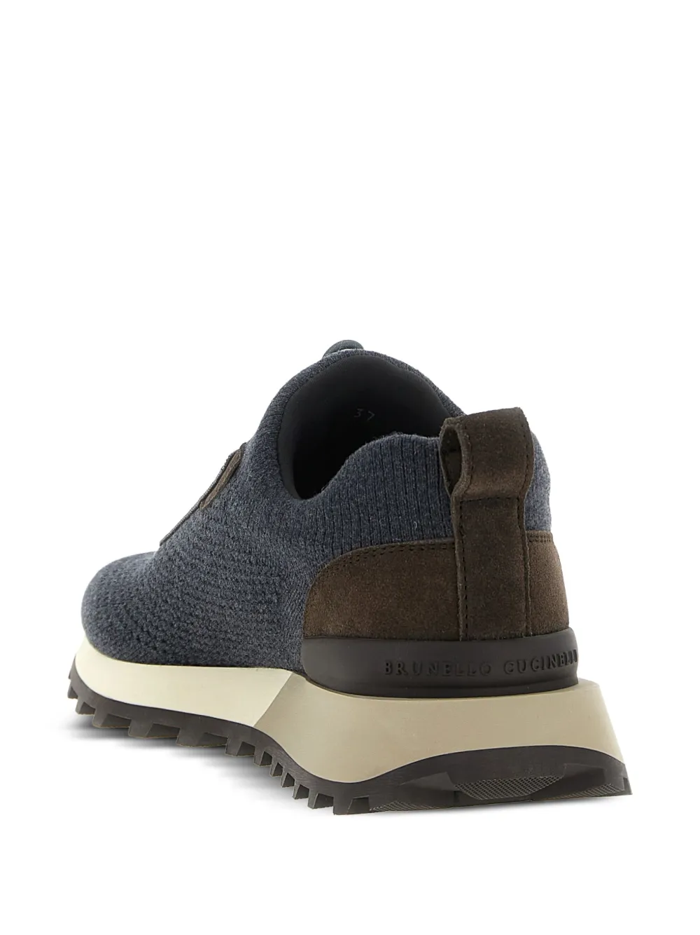 Brunello Cucinelli knitted suede sneakers Grey
