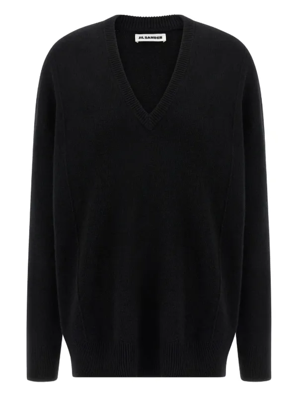 24SS Jil Sander Vネック セーター Jil Sander Vネック セーター | ブラック | FARFETCH JP
