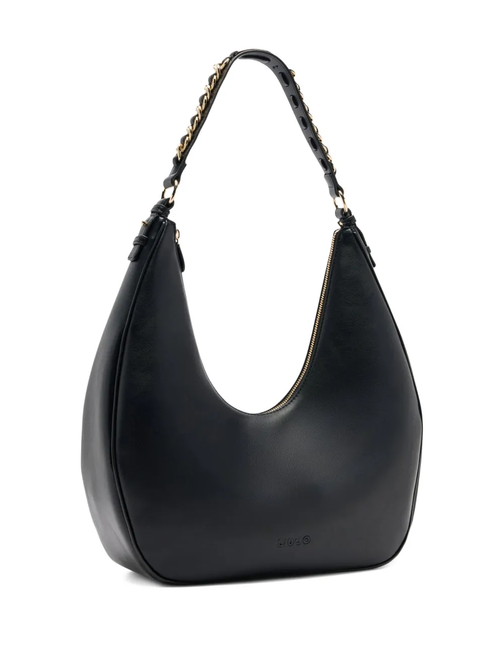 Liu •jo Logo Hobo Tote Bag With Shoulder Strap In Black