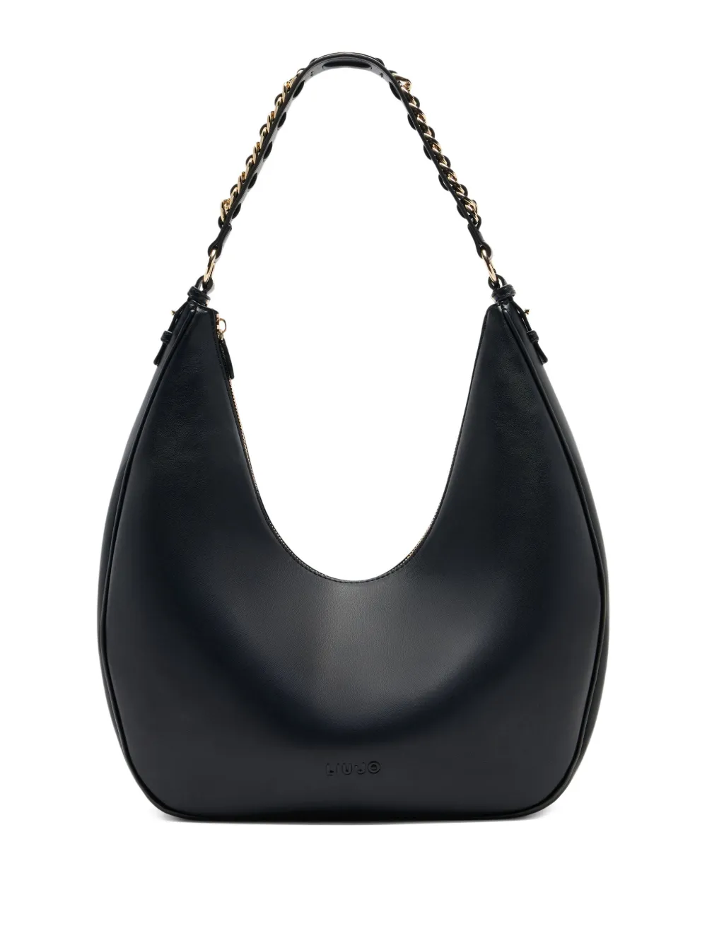 Liu •jo Logo Hobo Tote Bag With Shoulder Strap In Black