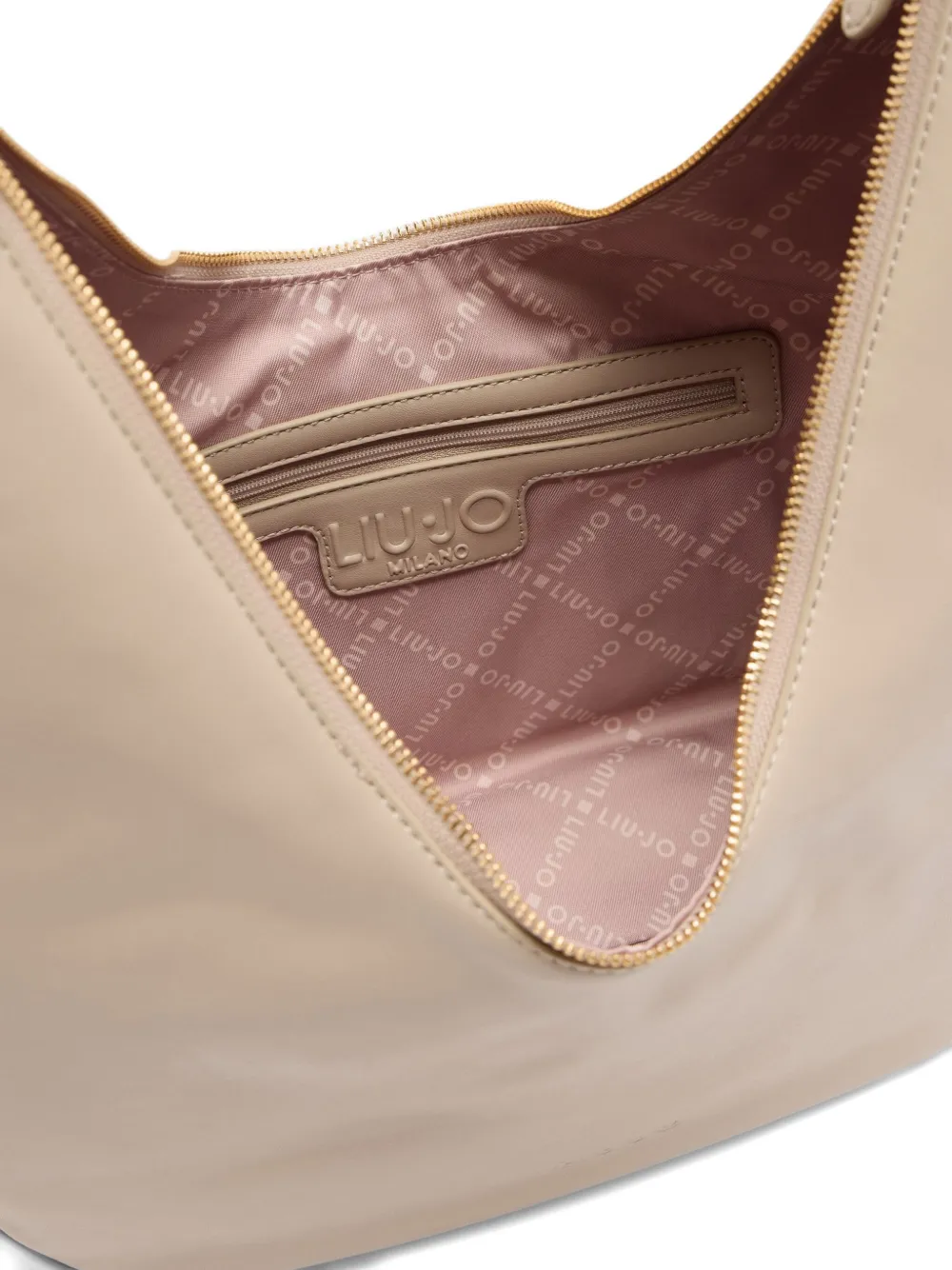 Liu •jo Large Hobo Bag With Chain In Neutral