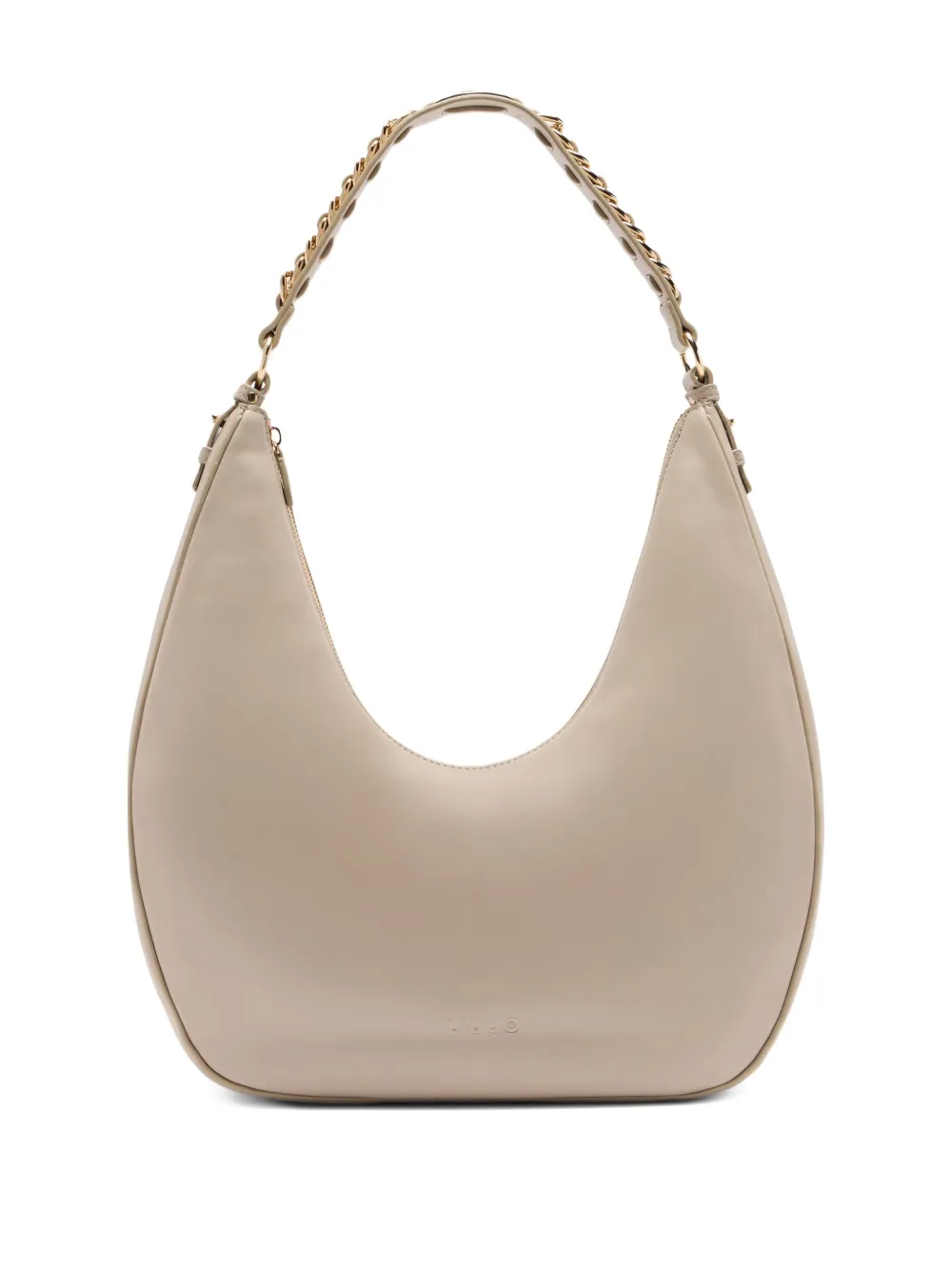 Liu •jo Large Hobo Bag With Chain In Neutral