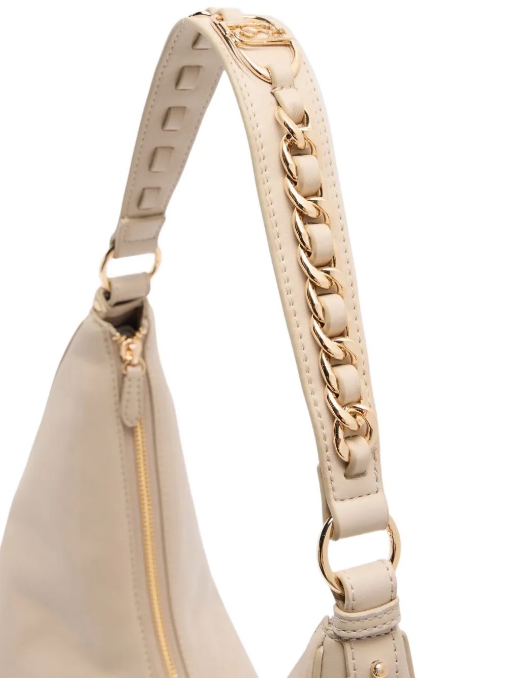 Liu •jo Large Hobo Bag With Chain In Neutral