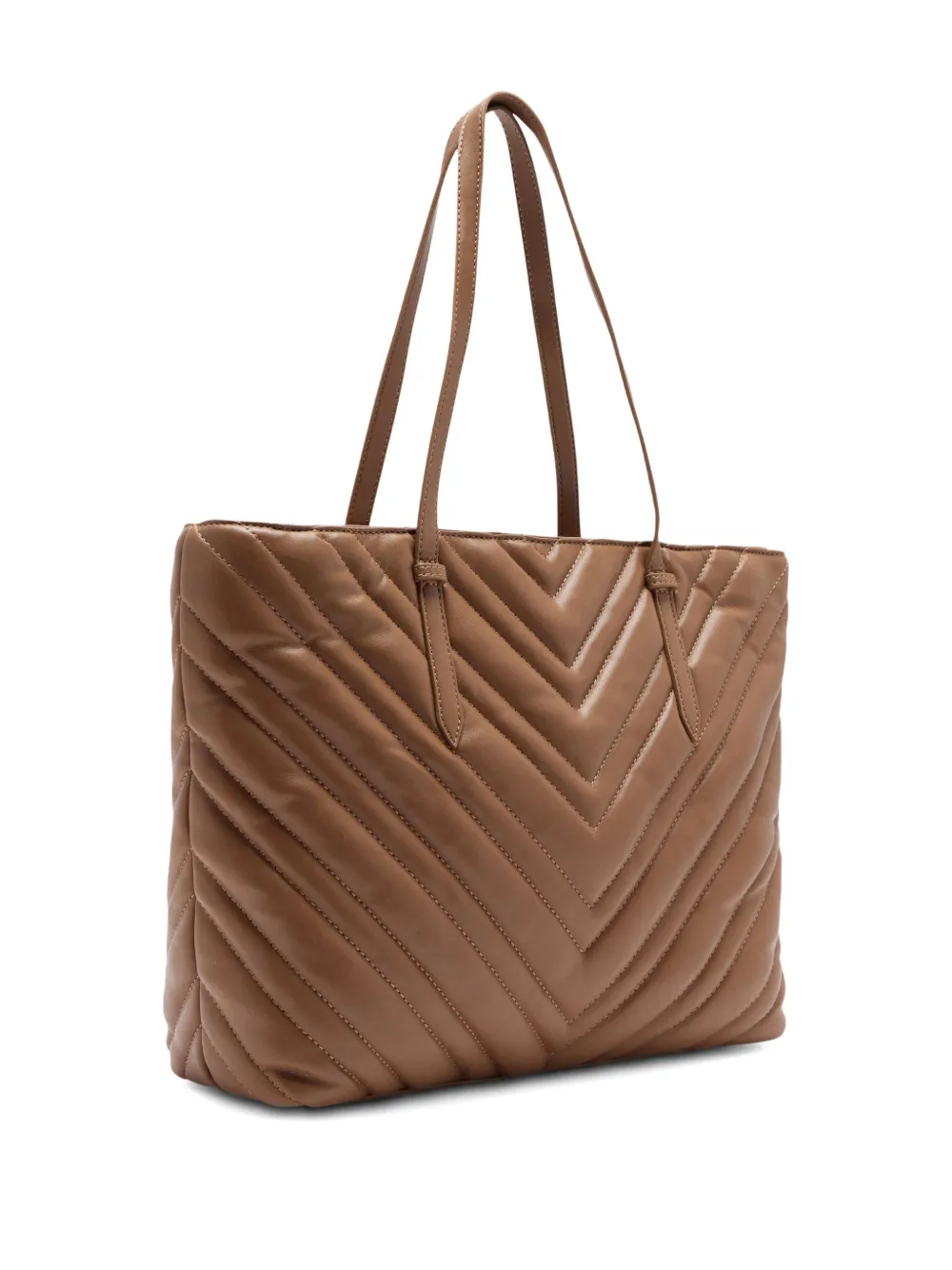 Liu •jo Large Quilted-chevron Tote Bag In Brown