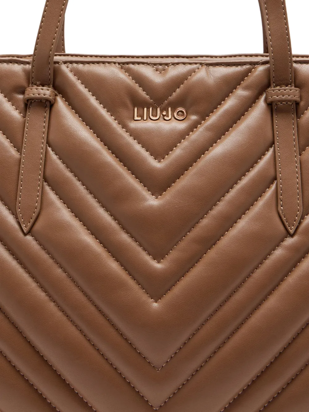 Liu •jo Large Quilted-chevron Tote Bag In Brown