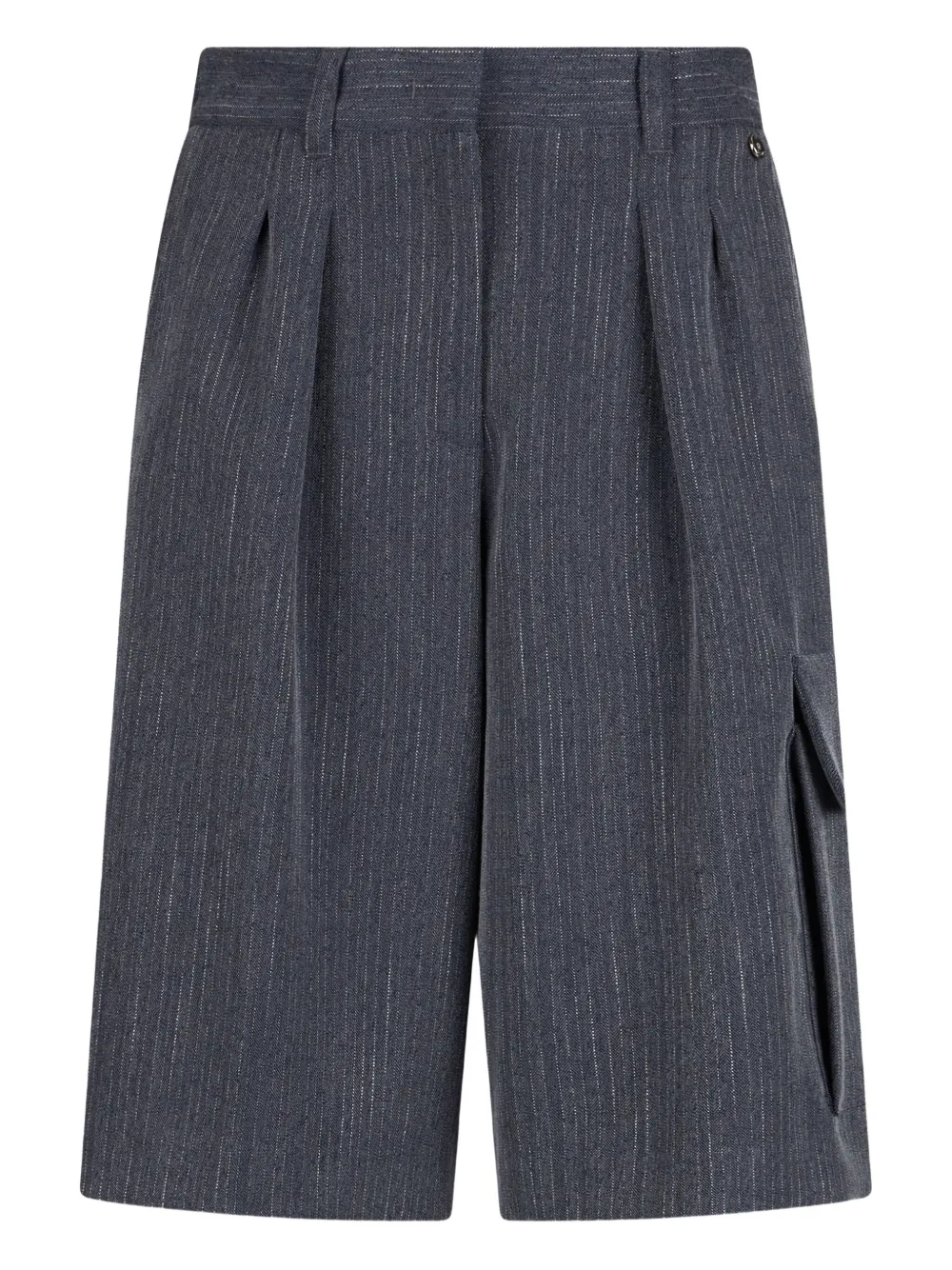 Liu •jo Pinstripe Cargo Shorts In Blue