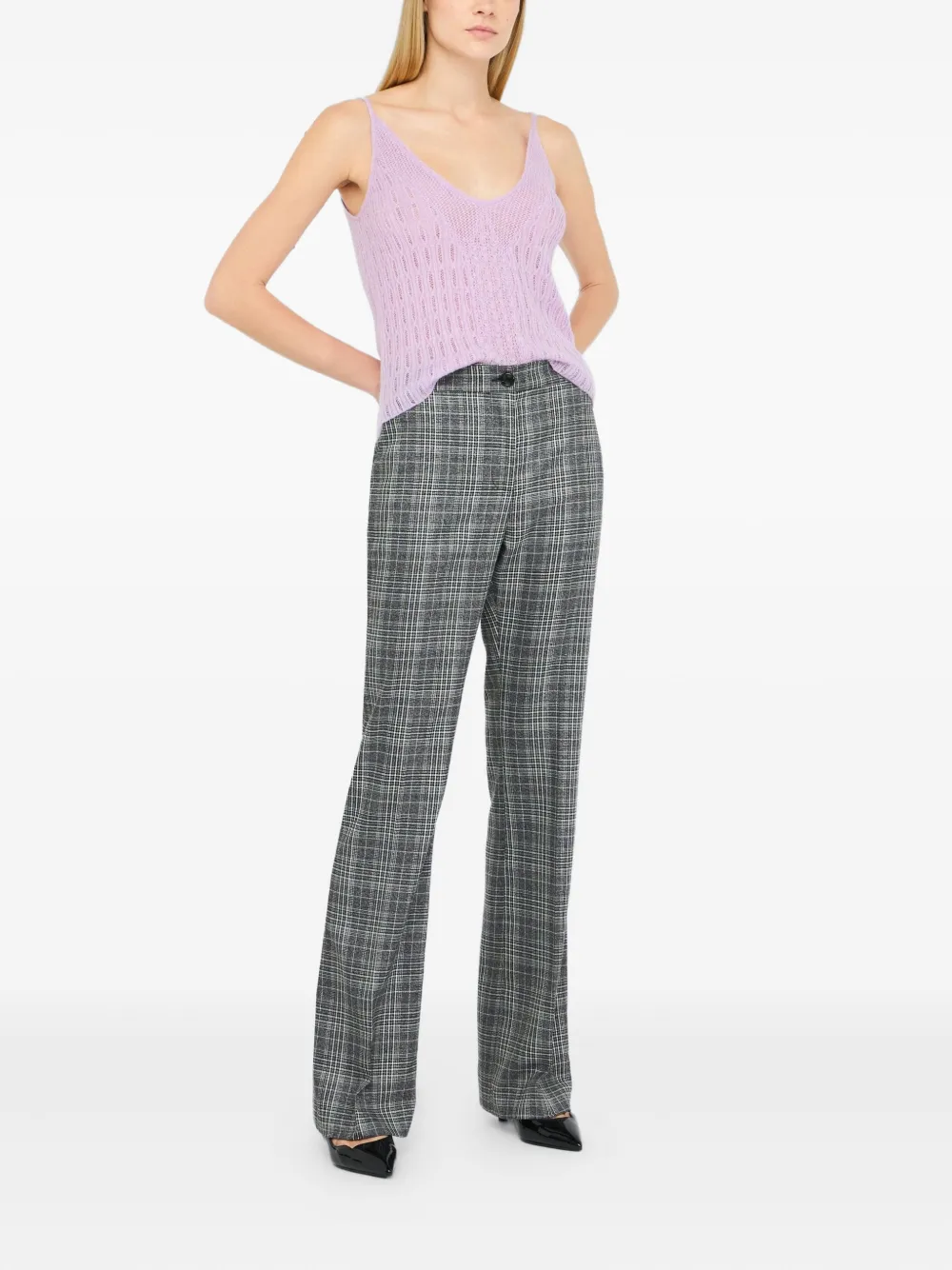 LIU JO glen plaid flare trousers | Flared & Bell-Bottom Pants | Image 2