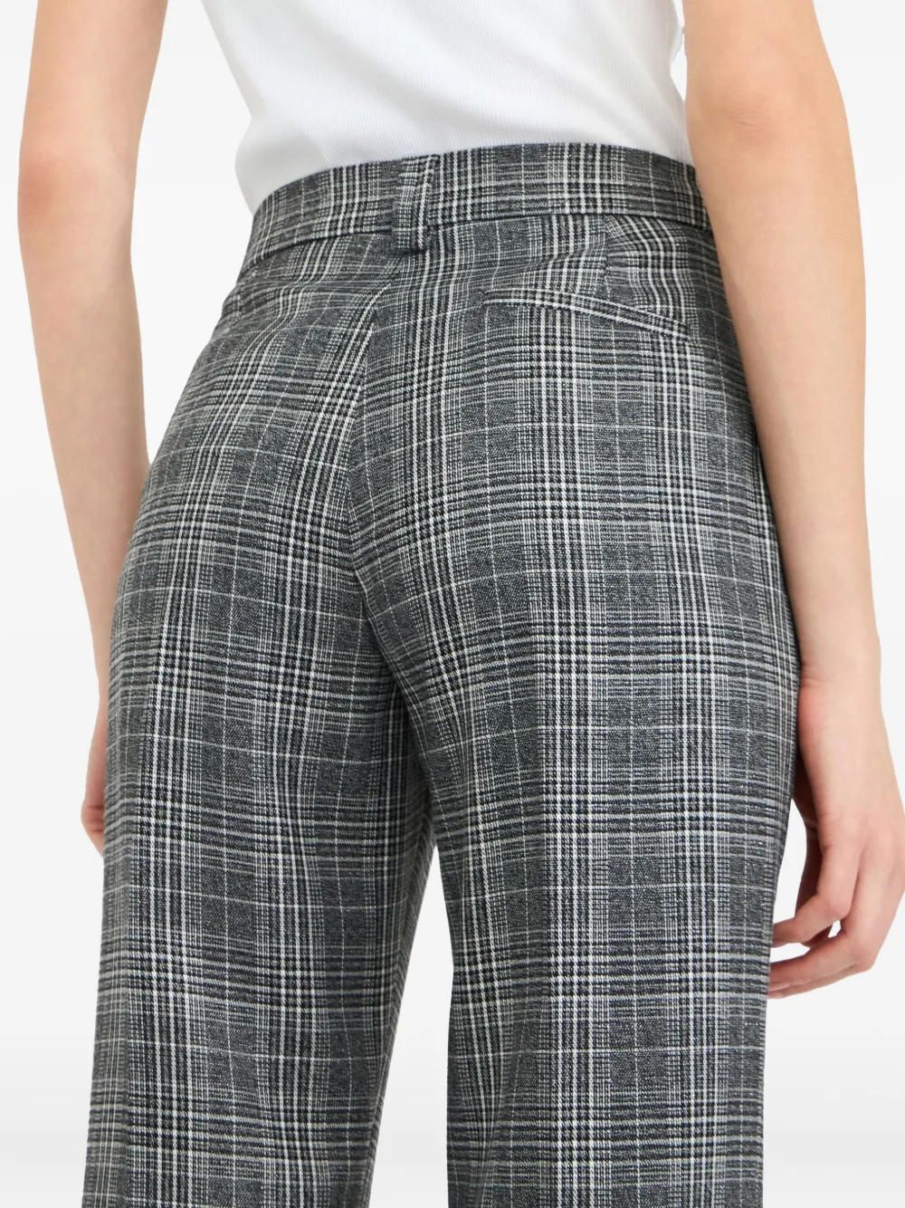 Liu •jo Glen Plaid Flare Trousers In Gray