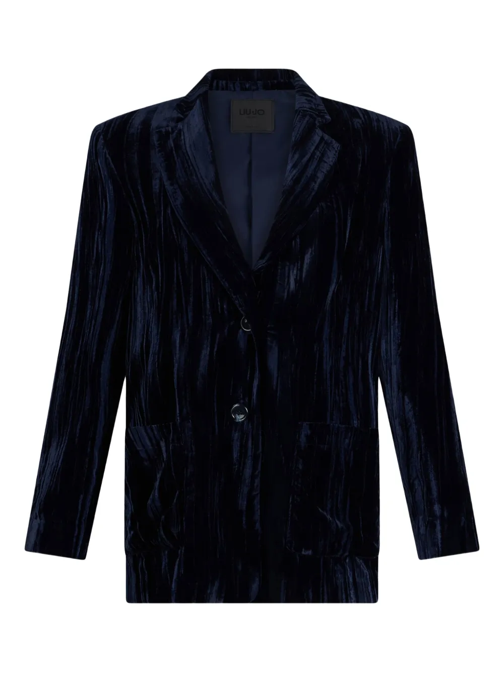 LIU JO pleated velvet blazer | Blue | Image 1
