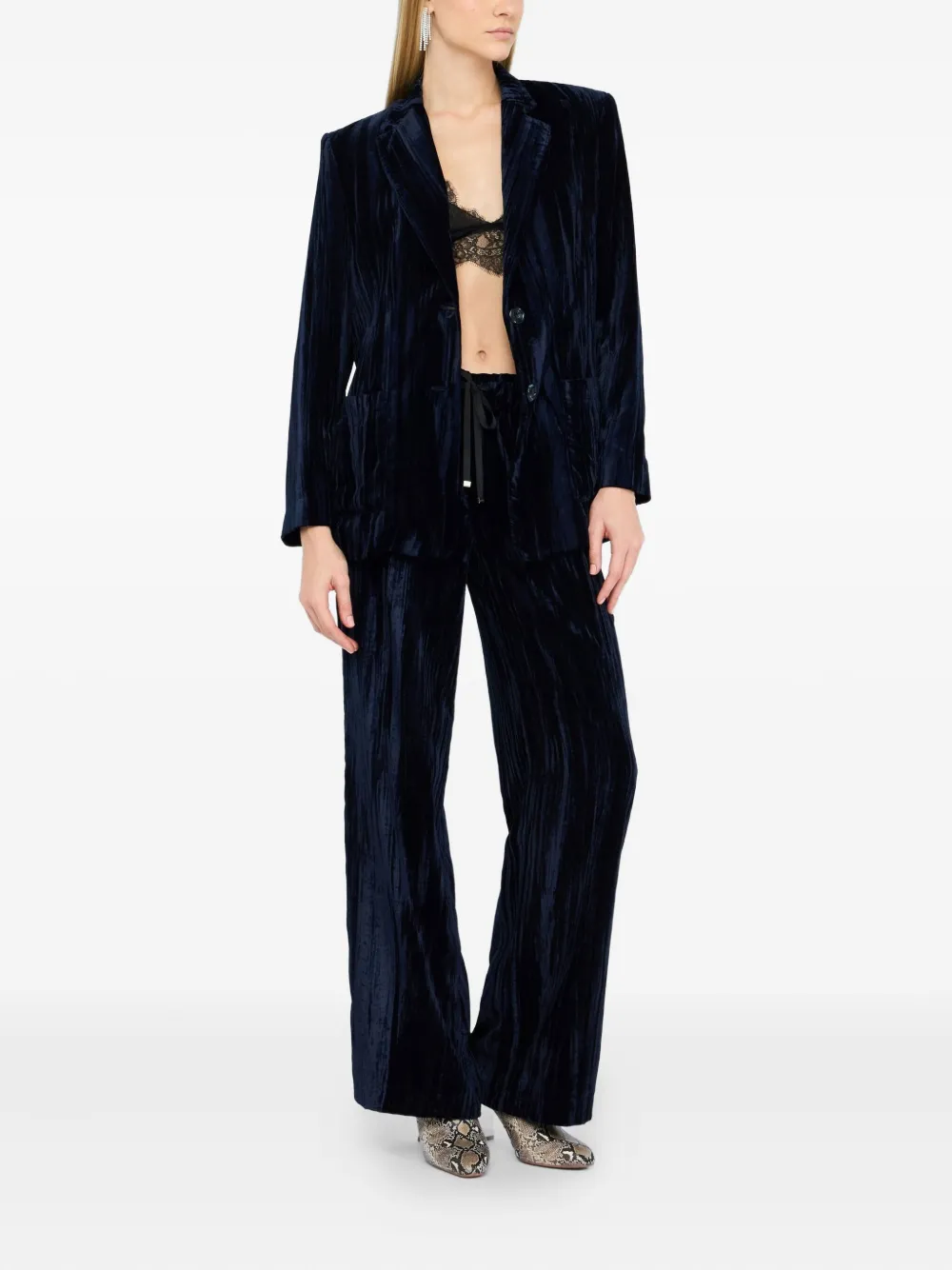 LIU JO pleated velvet blazer | Blazers | Image 2