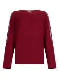 LIU JO Pullover with bejewelled cut-out - Red