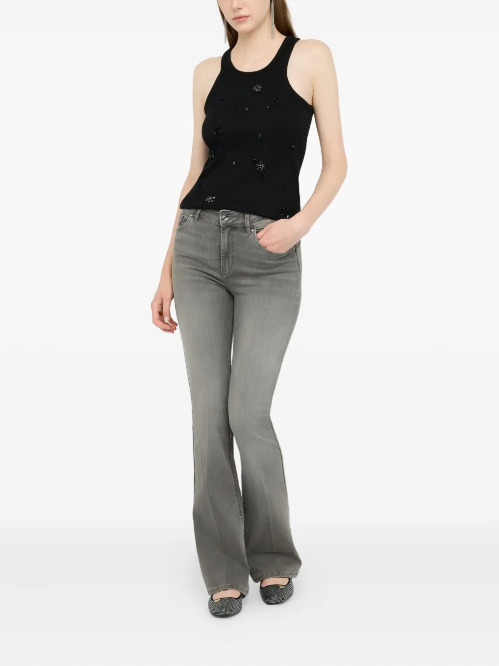 LIU JO High-rise flared jeans - Grijs