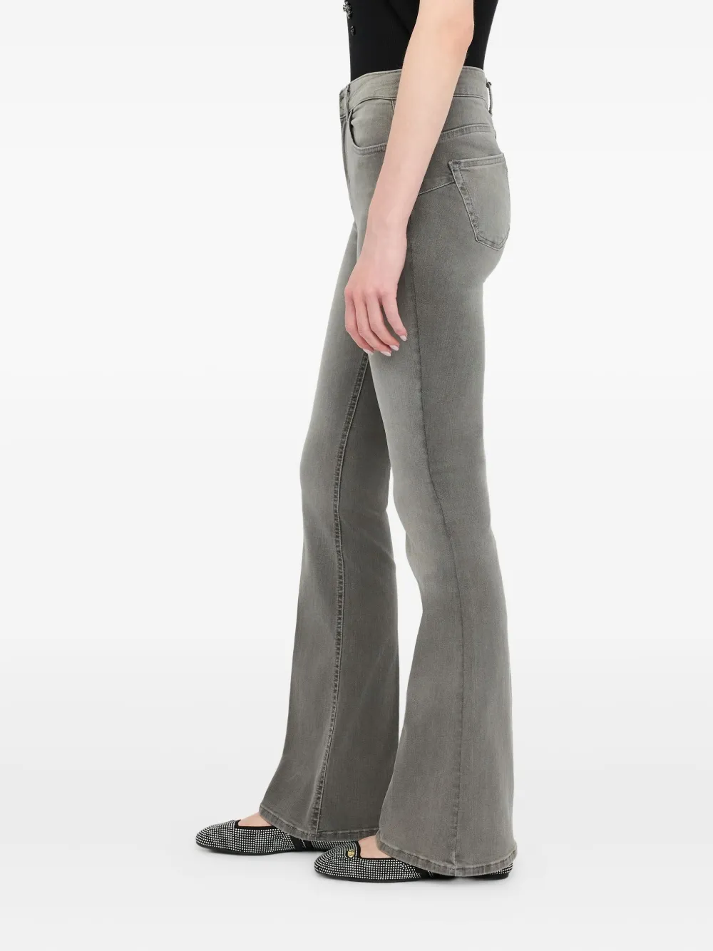 Liu •jo High-rise Flared Jeans In Gray