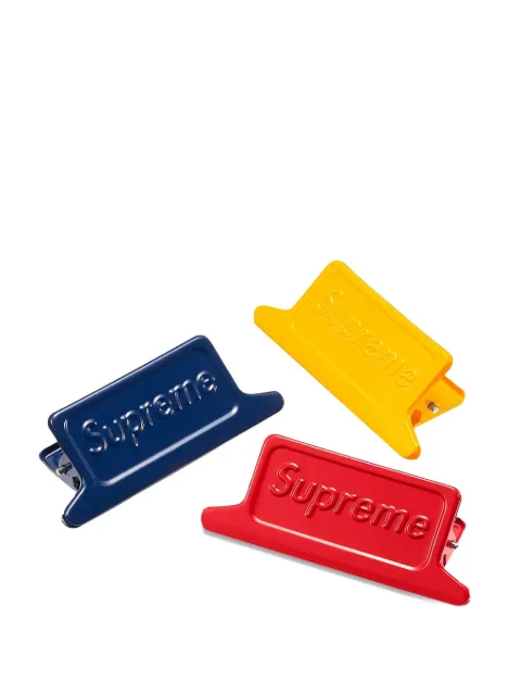 Supreme set de tres clips pequeños Dulton con logo en relieve