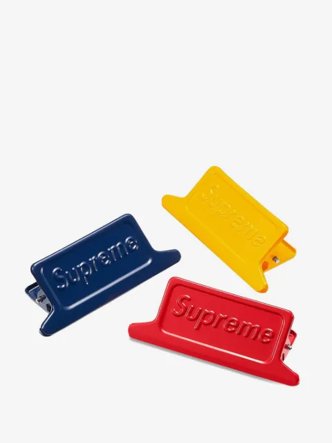 Supreme Dulton logo-embossed small clips (set of three)