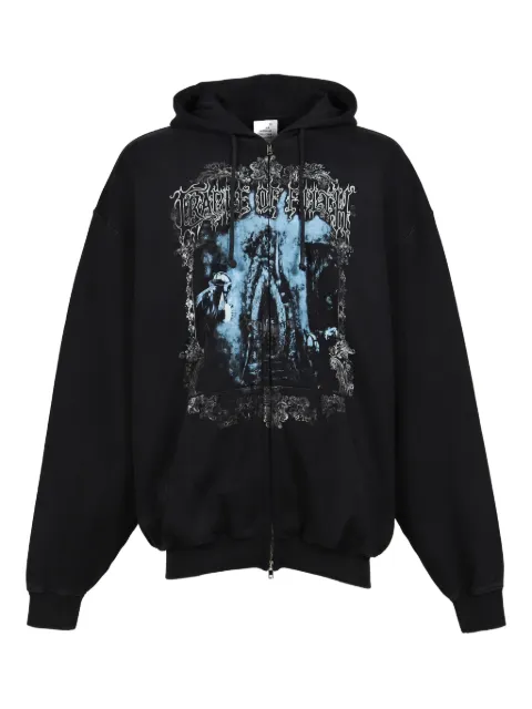 VETEMENTS graphic-print zip-up hoodie