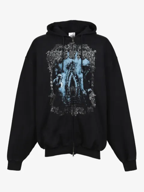 VETEMENTS graphic-print zip-up hoodie