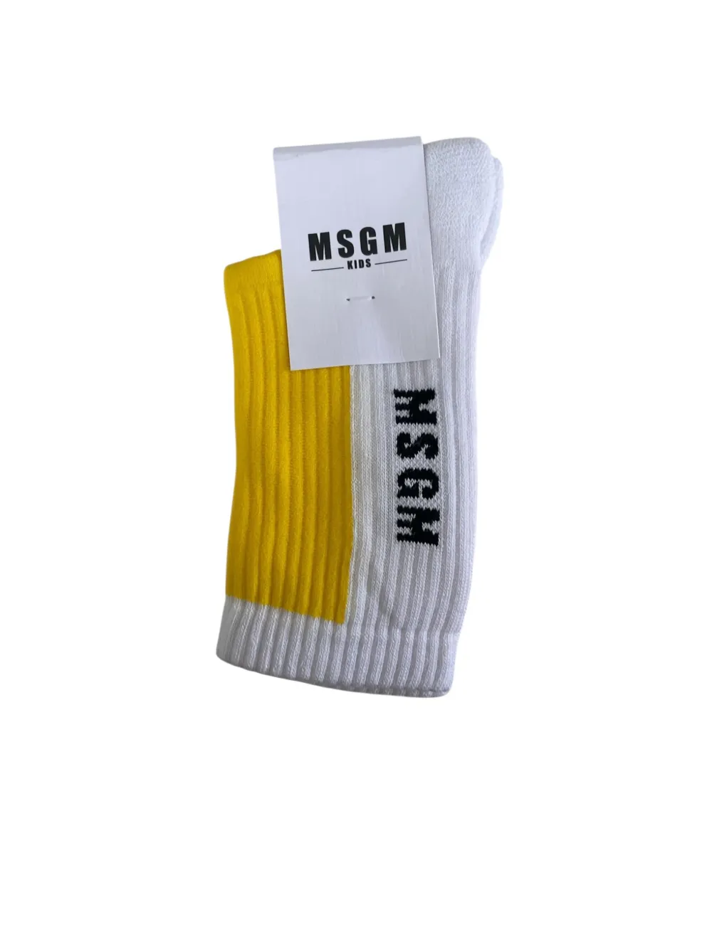 Msgm Colour-block Logo Socks In Multi