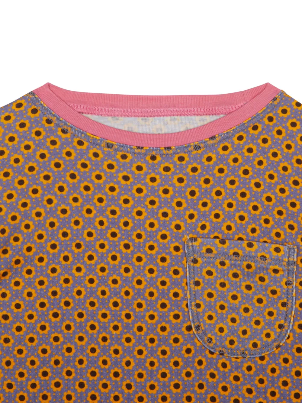 Sunflower-Print Pocket T-Shirt