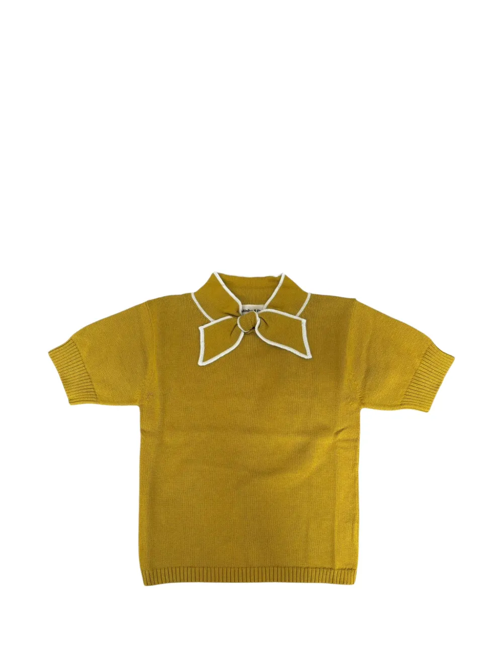 Misha & Puff bow-collar knitted cotton shirt - Giallo