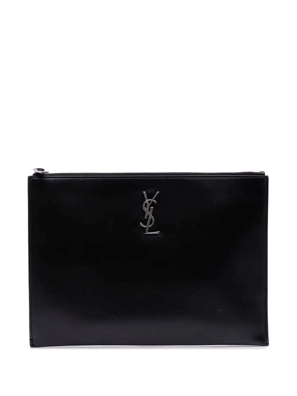 Saint Laurent Pre-Owned 2020 Leather Monogram Ipad Case clutch bag | Black | Image 1