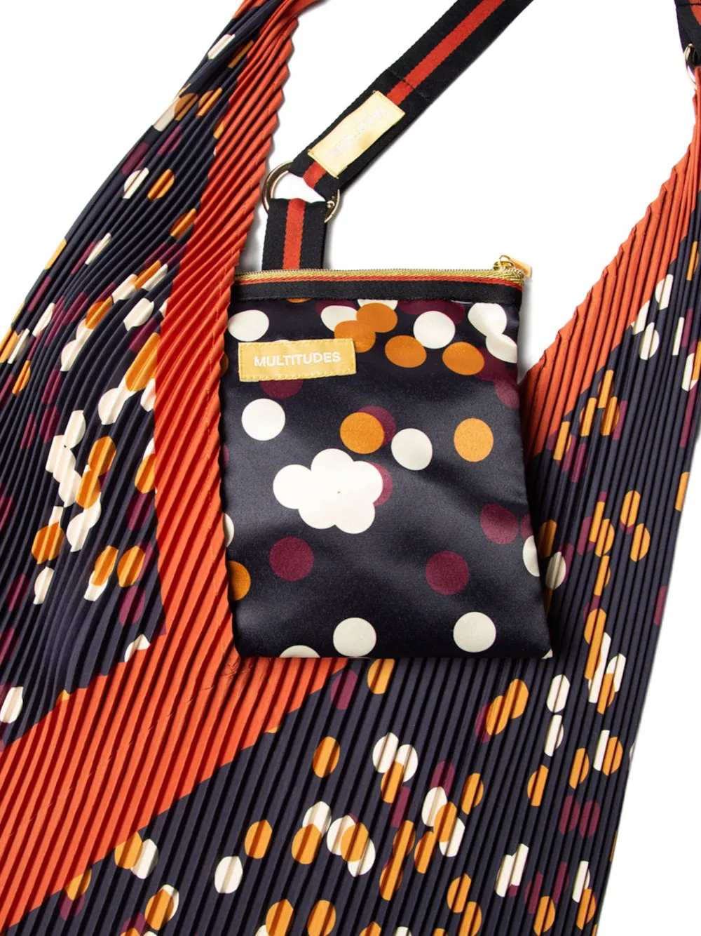 MULTITUDES BAGS Valeria geplooide schoudertas met stippen Blauw