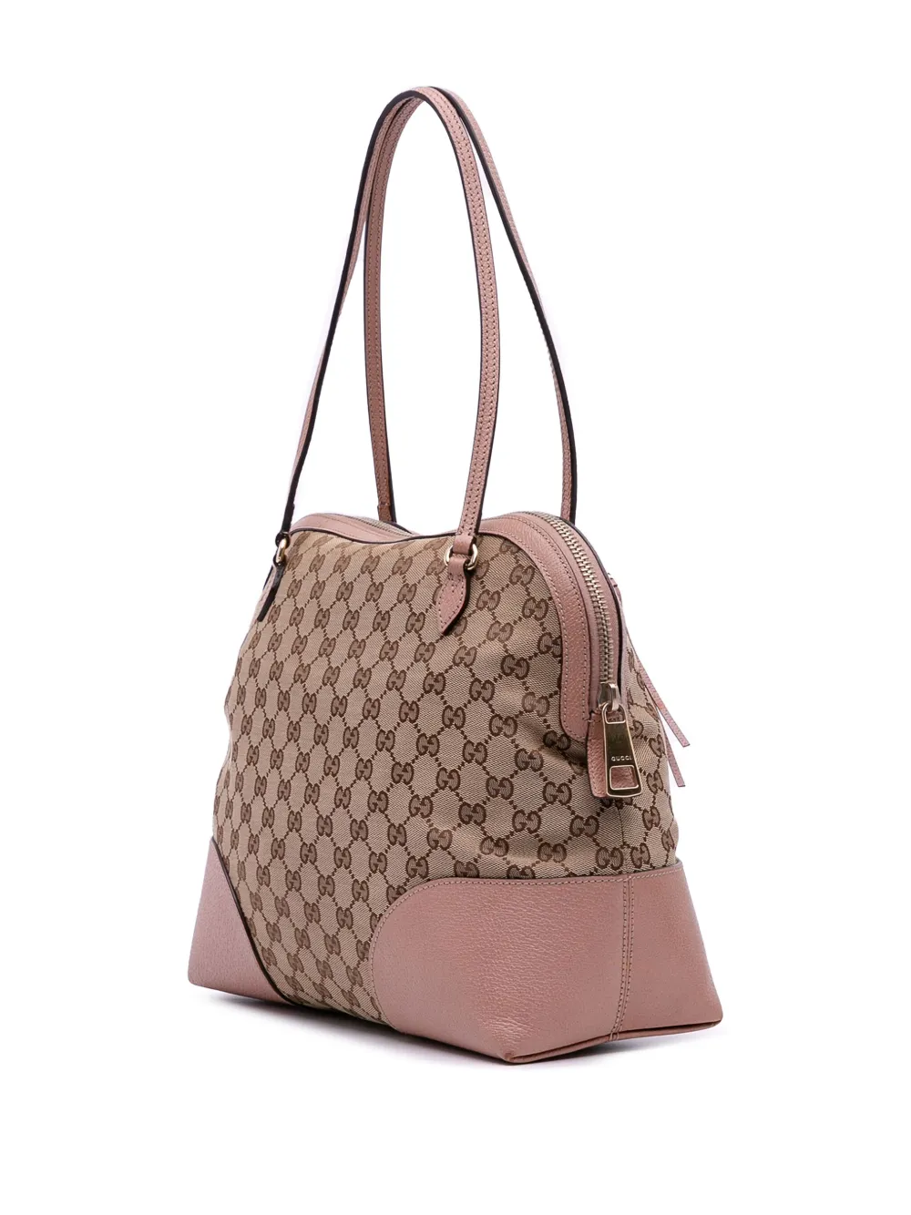 Pre-owned Gucci 2016-2025 Medium Gg Canvas Bree Dome Tote Bag In Brown