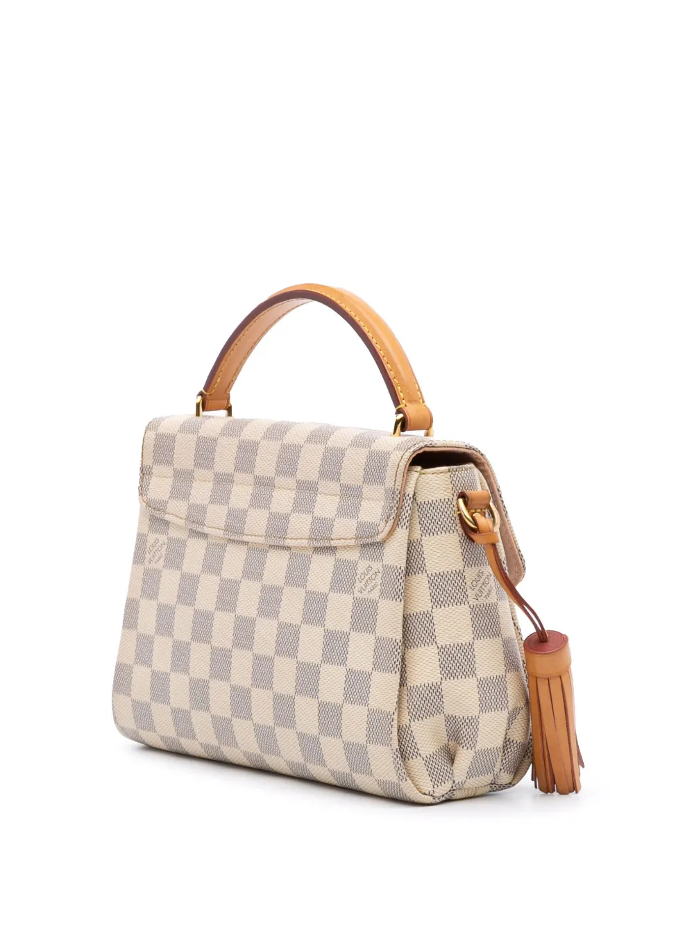 Pre-owned Louis Vuitton 2016 Damier Azur Croisette Satchel In White
