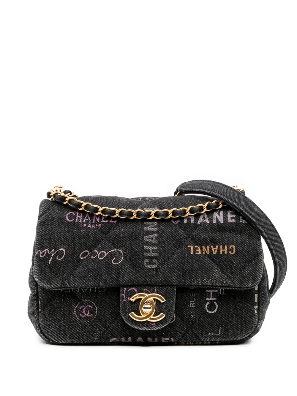 CHANEL Pre-Owned 2021-2025 ミニ レクタンギュラー マトラッセ デニム ムード フラップ ショルダーバッグ - CHANEL Pre-Owned 2021-2025 ミニ レクタンギュラー マトラッセ デニム ムード フラップ ショルダーバッグ -