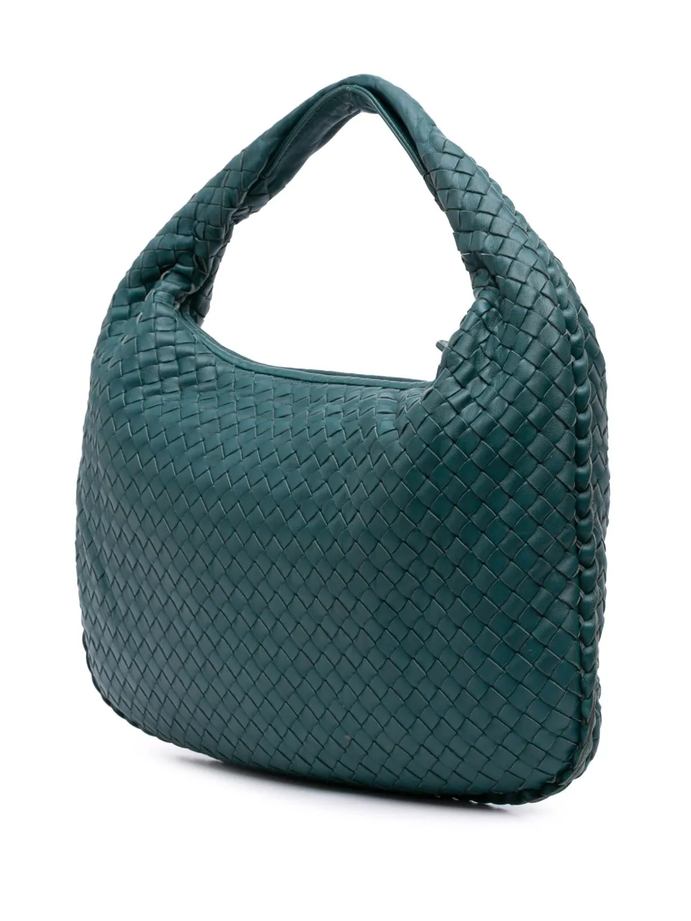Pre-owned Bottega Veneta 2012-2025 Small Nappa Intrecciato Veneta Hobo Bag In Blue