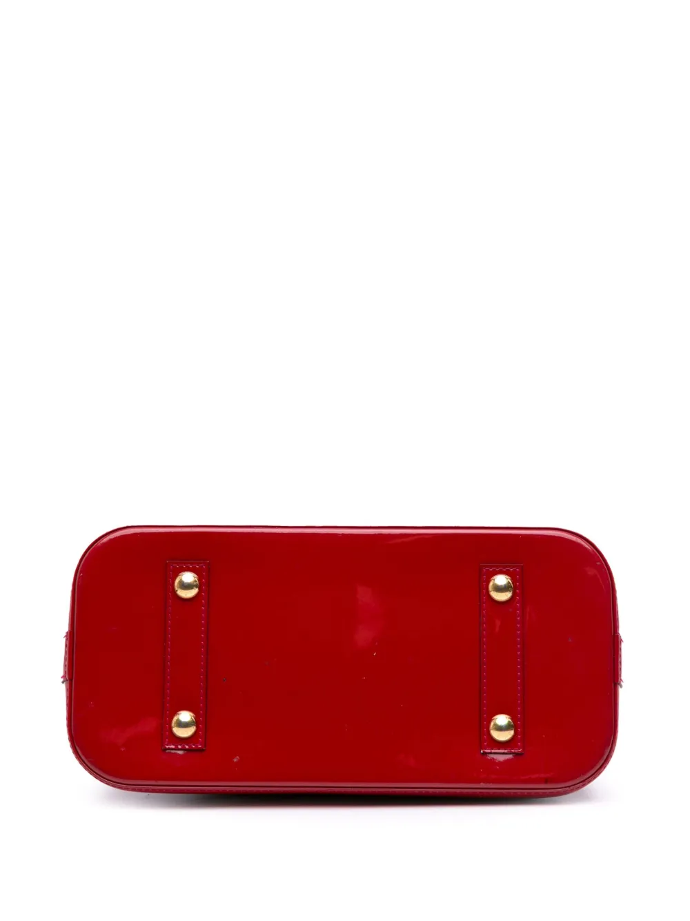 Pre-owned Louis Vuitton 2014 Monogram Vernis Alma Pm Handbag In Red