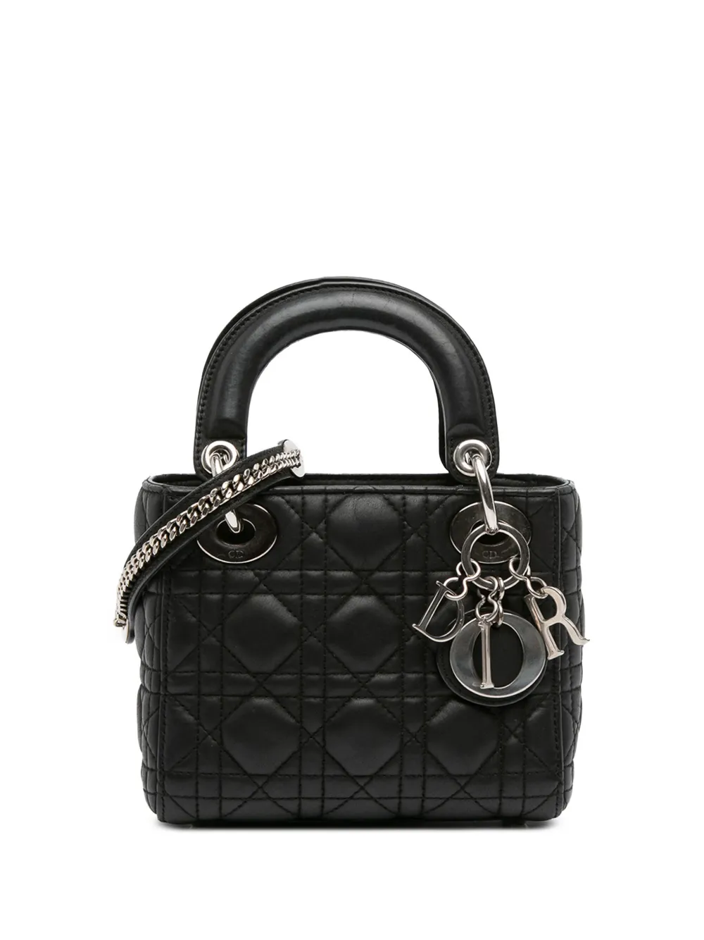 Christian Dior Pre-Owned 2015 Mini Lambskin Cannage Lady Dior satchel | Black | Image 1