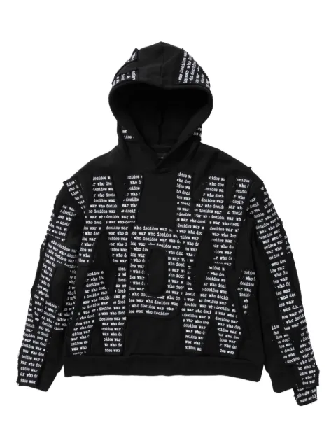Who Decides War Overlay text hoodie