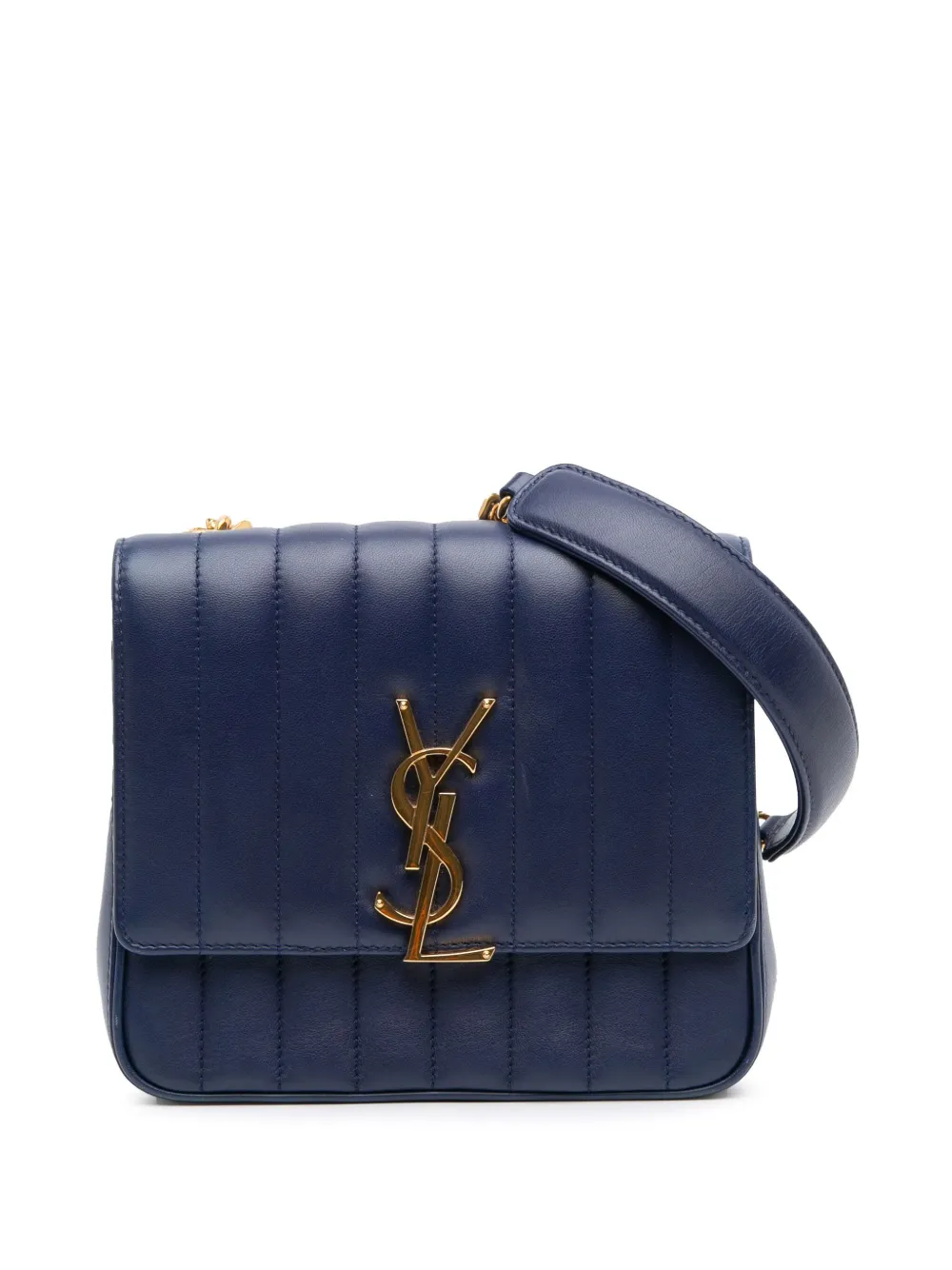 Saint Laurent Pre-Owned 2018 Medium Lambskin Monogram Vicky Chain Bag crossbody bag | Blue | Image 1