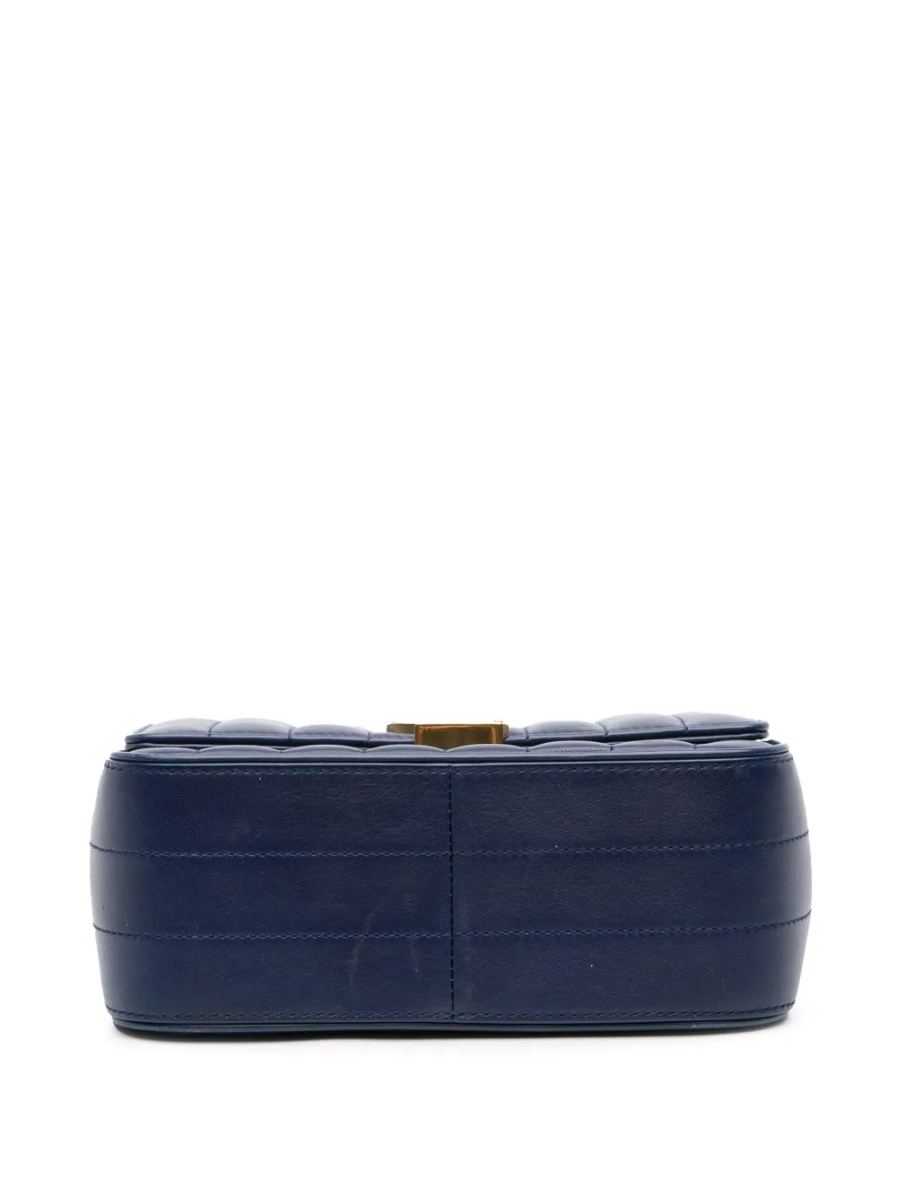 Pre-owned Saint Laurent 2018 Medium Lambskin Monogram Vicky Chain Bag Crossbody Bag In Blue
