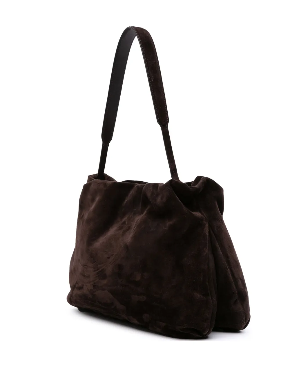 Pre-owned The Row 2021-2025 Suede Bourse Shoulder Bag In Brown