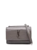 Saint Laurent Pre-Owned 2017 Croc Embossed Leather Monogram Sunset Chain Wallet crossbody bag - Grey