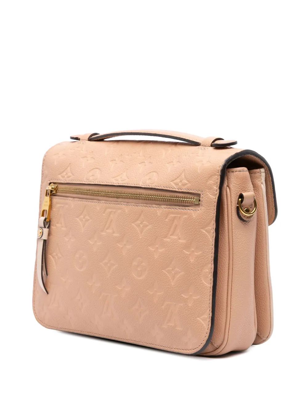 Pre-owned Louis Vuitton 2018 Bicolor Monogram Empreinte Pochette Metis Satchel In White