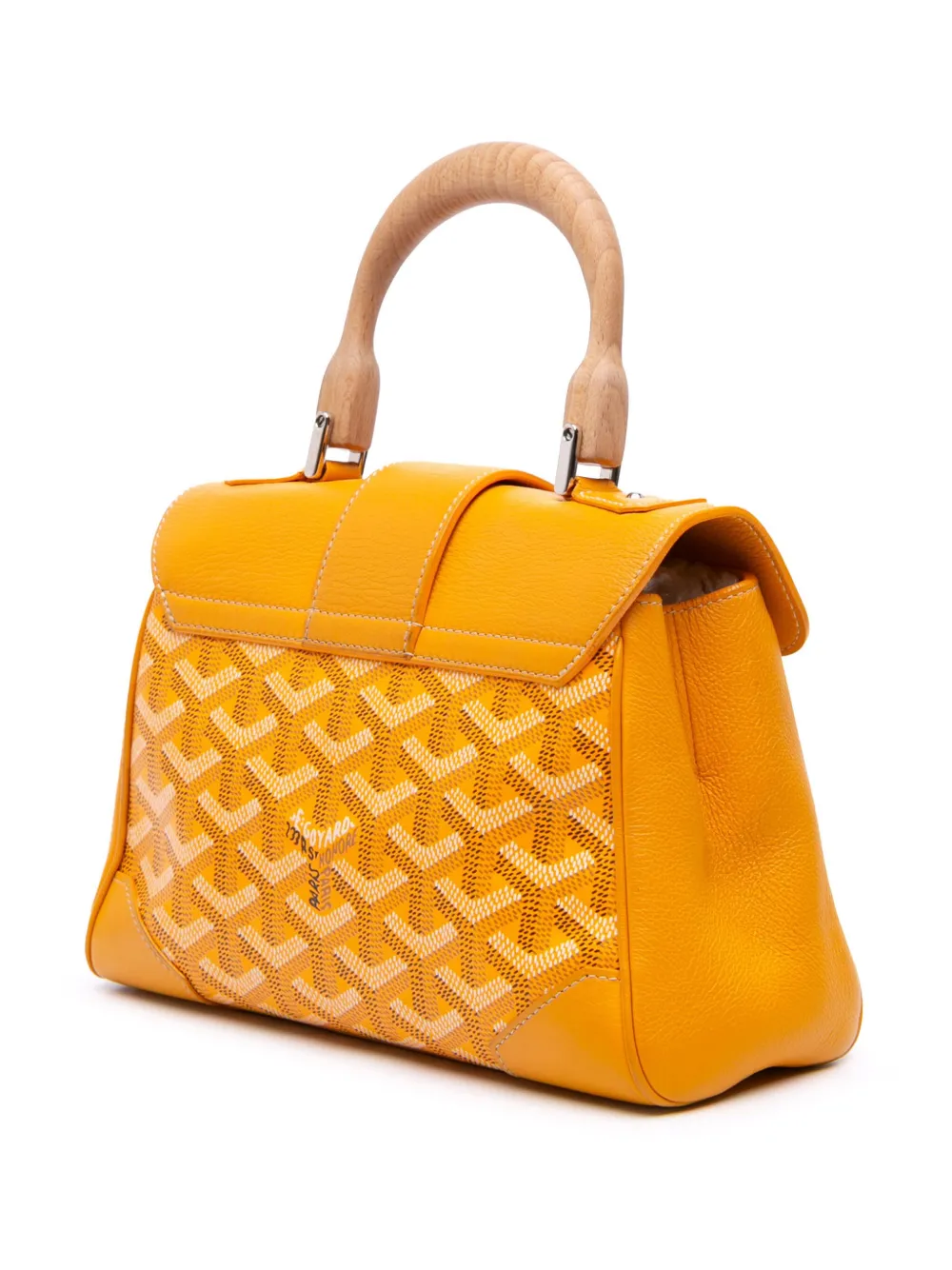 Pre-owned Goyard 2018 Mini Ine Saigon Souple Satchel In Yellow